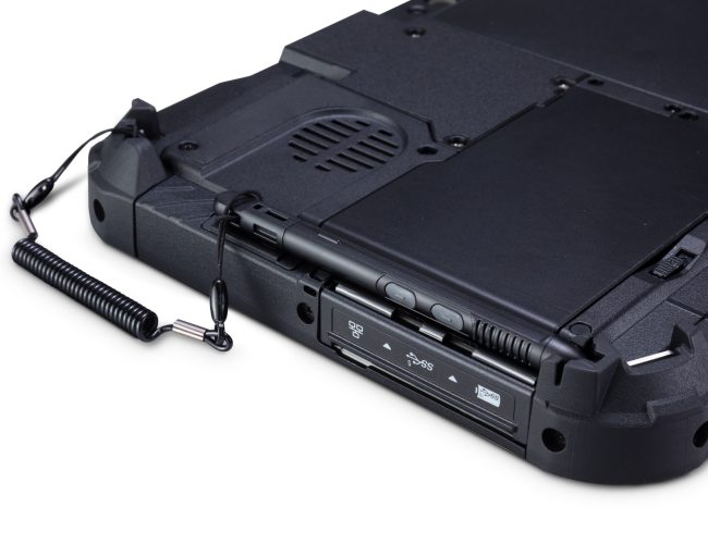 Das Bild zeigt das neue Panasonic Toughbook FZ-G2 aus der Nahansicht mit Stifthalter.